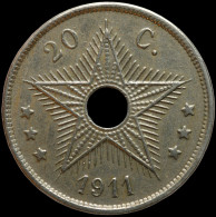 LaZooRo: Belgian Congo 20 Centimes 1911 XF / UNC - 1945-1951: Regencia