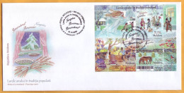 2020 Moldova Moldavie FDC Months Of The Year, Tradition, October, November, December, Fauna, Birds, Horse, Dog - Moldova