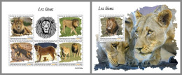 GUINEA REP. 2023 MNH Lions Löwen M/S+S/S – OFFICIAL ISSUE – DHQ2417 - Raubkatzen