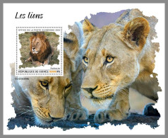 GUINEA REP. 2023 MNH Lions Löwen S/S – OFFICIAL ISSUE – DHQ2417 - Felinos