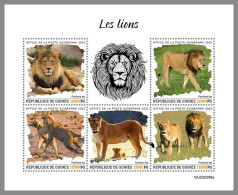 GUINEA REP. 2023 MNH Lions Löwen M/S – OFFICIAL ISSUE – DHQ2417 - Big Cats (cats Of Prey)