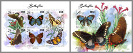 LIBERIA 2023 MNH Butterflies Schmetterlinge M/S+S/S – OFFICIAL ISSUE – DHQ2417 - Farfalle