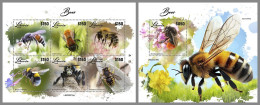 LIBERIA 2023 MNH Bees Bienen M/S+S/S – OFFICIAL ISSUE – DHQ2417 - Honeybees