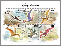 LIBERIA 2023 MNH Flying Dinosaurs Flugsaurier M/S – OFFICIAL ISSUE – DHQ2417 - Préhistoriques