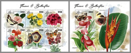 LIBERIA 2023 MNH Butterflies Schmetterlinge Flowers Blumen M/S+S/S – OFFICIAL ISSUE – DHQ2417 - Schmetterlinge