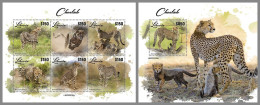 LIBERIA 2023 MNH Cheetah Geparden M/S+S/S – OFFICIAL ISSUE – DHQ2417 - Big Cats (cats Of Prey)