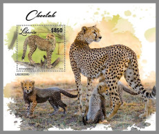 LIBERIA 2023 MNH Cheetah Geparden S/S – OFFICIAL ISSUE – DHQ2417 - Felinos