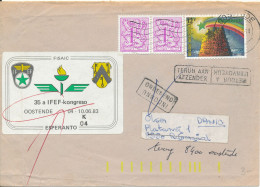 Belgium Cover Sent To Denmark Oostende 8-6-1983 And Returned (ESPERANTO LABEL On The Cover) - Storia Postale