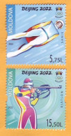 2022  Moldova Moldavie  2022 Winter Olympics,  Beijing, China Sport 2v Mint - Moldawien (Moldau)