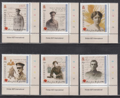 2014 Guernsey Stories From Great War WWI Military History Complete Set Of 6 MNH @ BELOW FACE VALUE - Guernsey