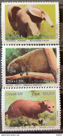 C 1591 Brazil Stamp Fauna Mammals In Extinction Anteater Black Hedgehog Mato Puppy 1988 Complete Series - Ungebraucht