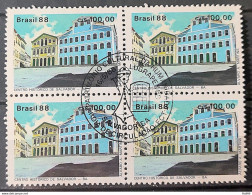 C 1587 Brazil Stamp Lubrapex Portugal Bahia Historic Center Jorge Amado's House 1988 Block Of 4 CBC BA - Unused Stamps