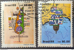 C 1583 Brazil Stamp 100 Years Abolition Of Slavery Law Aurea Ship Slave 1988 Complete Series Circulated 2 - Gebruikt