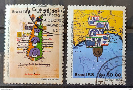 C 1583 Brazil Stamp 100 Years Abolition Of Slavery Law Aurea Ship Slave 1988 Complete Series Circulated 1 - Gebruikt