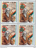 C 1582 Brazil Stamp 150 Years Jose Bonifacio Maconry History Brash 1988 Block Of 4 - Neufs