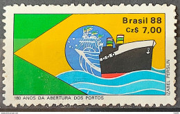 C 1577 Brazil Stamp 180 Years Opening Ports Flag Flag 1988 2 - Neufs