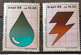 C 1579 Brazil Stamp Rationalization Of Petroleum Energy Electricity 1988 Complete Series 2 - Neufs