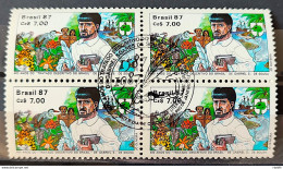 C 1575 Brazil Stamp 400 Years Treated Descriptive Gabriel Soares De Sousa Indio Ship Fish Nancy 1988 Block Of 4 Cbc Rj - Ongebruikt