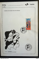 Brochure Brazil Edital 1988 23 Disclosure Of The Performing Arts Theater With Stamp CBC RJ - Storia Postale