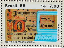 C 1576 Brazil Stamp 150 Years Of The National Literature Archive 1988 - Ongebruikt