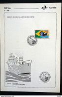 Brochure Brazil Edital 1988 02 Opening Of Ports Ship With Stamp CBC RJ - Lettres & Documents