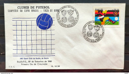 Brazil Envelope PVT FIL 15C 1988 Football Sport Recife CBC PE - FDC