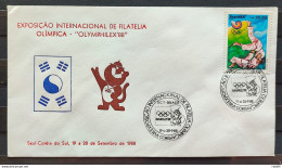 Brazil Envelope PVT 000 1988 Olympics Seoul Judo Korea CBC - FDC