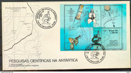 Brazil Envelope FDC 440 1988 Antartica Antartic Map Science CBC BSB - FDC