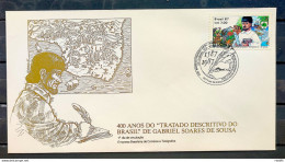 Brazil Envelope FDC 437 1988 Gabriel Soares De Sousa Literature CBC RJ 03 - FDC