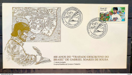 Brazil Envelope FDC 437 1988 Gabriel Soares De Sousa Literature CBC RJ 04 - FDC