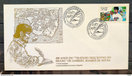 Brazil Envelope FDC 437 1988 Gabriel Soares De Sousa Literature CBC RJ 01 - FDC