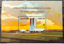 B 77 Brazil Stamp Promulgation Of The Constitution Brasilia 1988 - Neufs