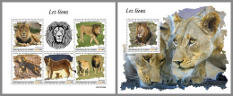 GUINEA REP. 2023 MNH Lions Löwen M/S+S/S – IMPERFORATED – DHQ2417 - Roofkatten