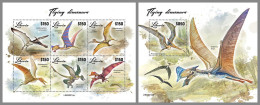 LIBERIA 2023 MNH Flying Dinosaurs Flugsaurier M/S+S/S – IMPERFORATED – DHQ2417 - Prehistorics