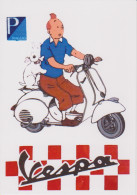 PIAGGIO VESPA TINTIN - CARTE POSTALE 10X15 CM NEUF - Other & Unclassified