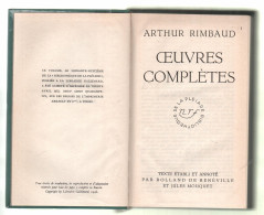 La Pléiade . Arthur Rimbaud. Œuvres Complètes. 1946 - La Pleyade