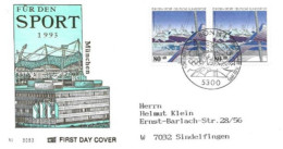 Allemagne: FIRST DAY COVER 1993: Für Den SPORT: Le Stade, München, Bonn - 1991-2000