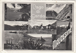 MALCESINE-VERONA-LAGO DI GARDA-MULTIVEDUTE- CARTOLINA VERA FOTOGRAFIA VIAGGIATA 9-3-1956 - Verona