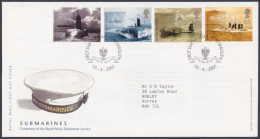 GB Great Britain 2001 FDC Submarine, Submarines, Royal Navy, Sea, Ocean, Armed Forces Pictorial Postmark First Day Cover - Covers & Documents