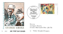 Allemagne: FIRST DAY COVER 1993: Georges GROSZ, BONN - 1991-2000