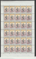 Belgium 1966 Day Of The Postage Stamp - Postman Full Sheet Plate 1 MNH ** - Dag Van De Postzegel