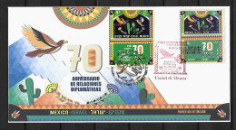 RARE 2022 Joint Mexico And Israel, MIXED FDC WITH BOTH STAMPS: Relationship - Emisiones Comunes