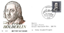 Allemagne: FIRST DAY COVER 1993: Friedr. HÖLDERLIN, BONN - 1991-2000