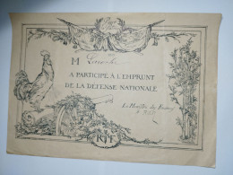 1915 Mr LAROCHE A PARTICIPE A L'EMPRUNT De La DEFENSE NATIONALE - POUR LA PATRIE 22,5 X 32 Cm Env (Plié) - 1914-18