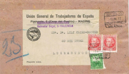 54915. Faja De Publicacion Certificado VALENCIA 1937. Guerra Civil. Sin CENSURA. U.G.T. - Lettres & Documents