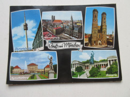 CP CARTE POSTALE ALLEMAGNE BAVIERE MUNICH VUES DIVERSES - Ecrite En 1987         - München