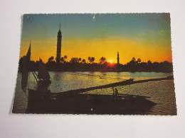 CP CARTE POSTALE EGYPTE LE CAIRE COUCHER De SOLEIL Sur Le NIL - Vierge - Kairo