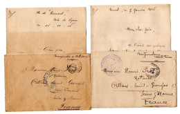 MARINE FRANCAISE  1915-1916  WW1 LETTRES MILITAIRES AVEC CORRESPONDANCE  ROUAD/PORT SAID - Briefe U. Dokumente