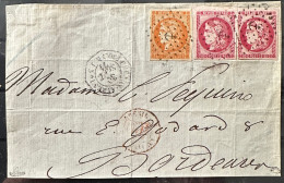 TB. Devant De Lettre N48+2xn49 (1ex Pd) Obl Ancre Buenos Ayres-Bordeaux. Signé JFBrun Et Roumet, Certificat Behr - 1870 Ausgabe Bordeaux
