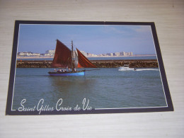 CP CARTE POSTALE VENDEE SAINT GILLES CROIX De VIE GREEMENT Quittant PORT - ECRIT - Saint Gilles Croix De Vie